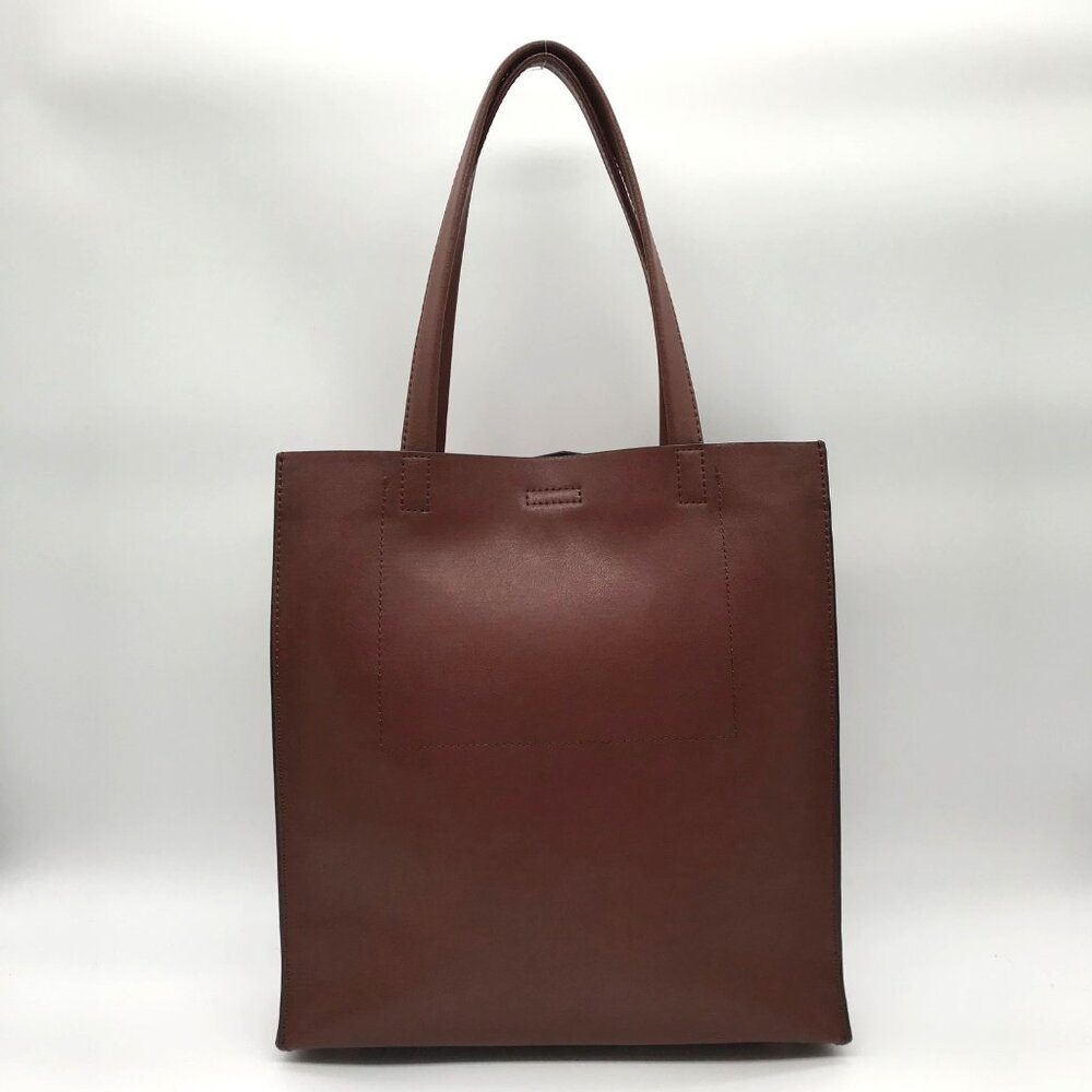 Banana Republic Real Leather Brown Portfolio Large Tote Purse - Picture 2 of 12